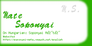 mate soponyai business card